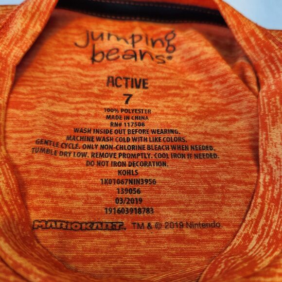 Jumping Bean Active Graphic Mario Kart 92 Sleeveless Orange TS - Picture 3 of 3